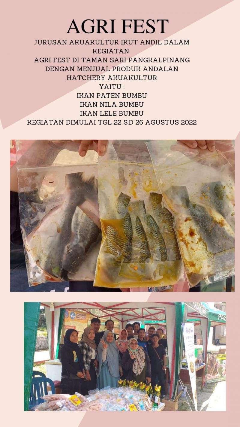 Akuakulutur ikut andil dalam kegiatan Agri Fest